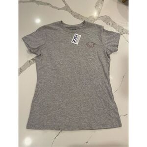 True Religion Circle Crystal HS Tee NWT Women’s Sz M